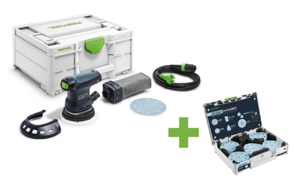 LIJADORA EXCÉNTRICA FESTOOL ETS 125 REQ-Plus + PACK DE LIJAS