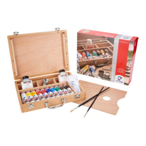 CAJA DE MADERA CON 10 TUBOS DE ACRÍLICO VAN GOGH TALENS